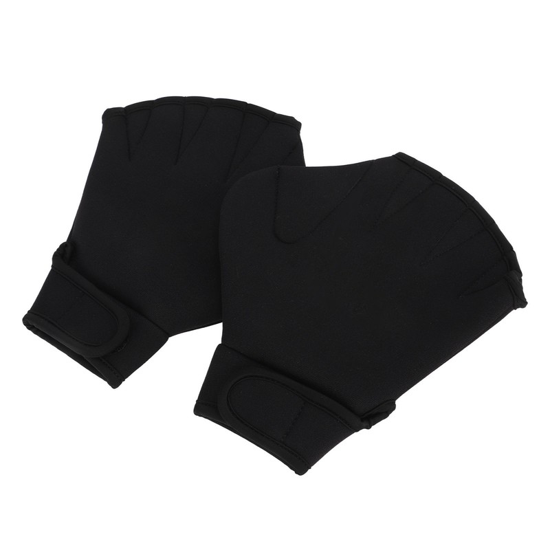 2Pcs Swimming Webbed Gloves Open Fingers Adjustable Swimming Training Gloves