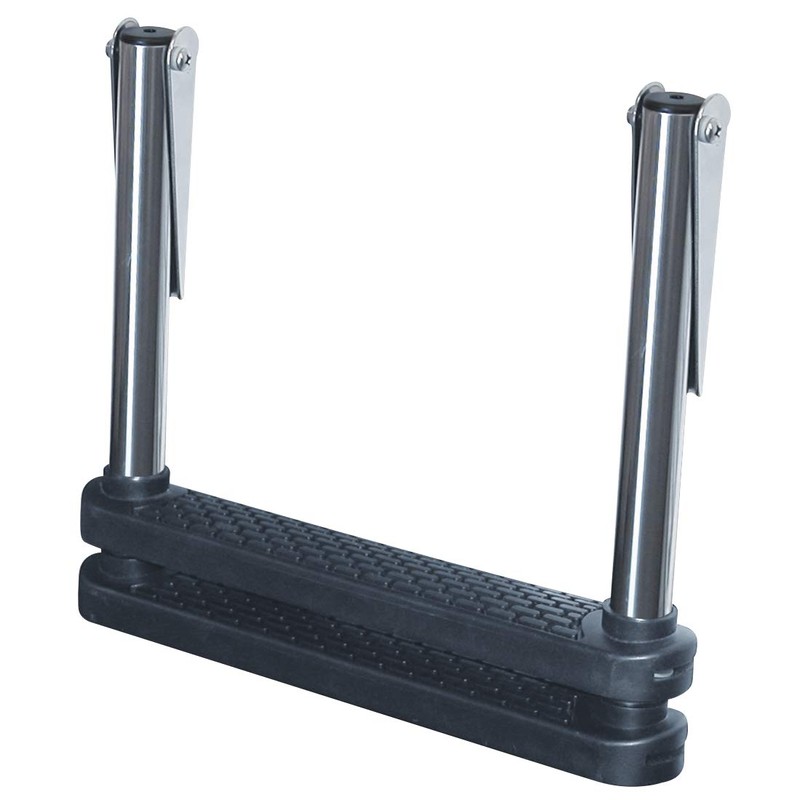 JIF Marine Telescoping Transom Drop Ladder – 2-Step Stainless Steel