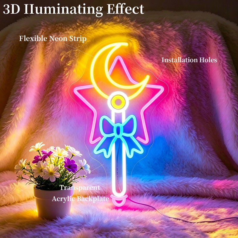 Moon Star Neon Sign Led Sign Neon Signs for Wall