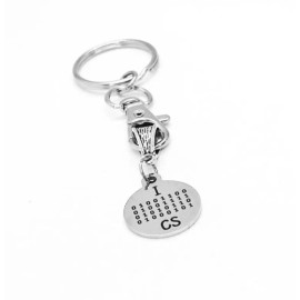 JKCE Designs I Love CS Binary Code Charm Keychain, Computer Science, Computer Programmer