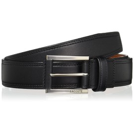 Lacoste LB67865 Men's Casual Belt, Cowhide Leather, Black