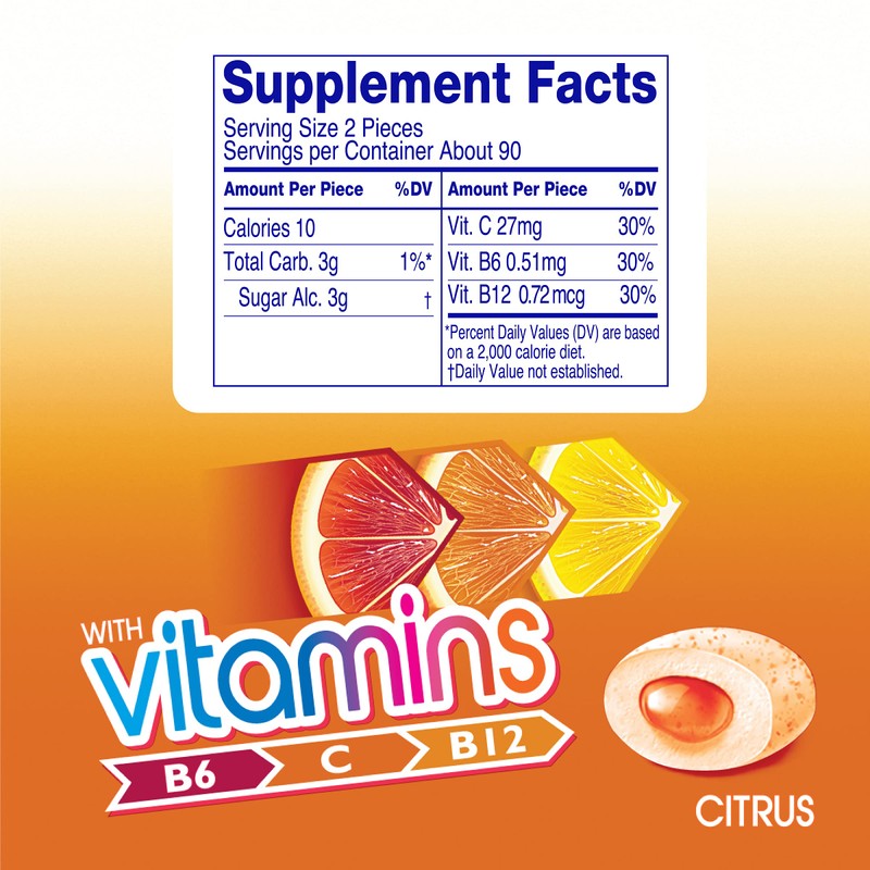 Mentos Gum with Vitamins, Sugar Free Chewing Gum with Xylitol,