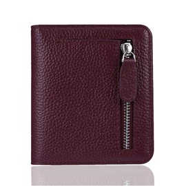 FUNTOR Leather Wallet for women, Ladies Small Compact Bifold Pocket RFID Blocking Wallet for Women, Deep Purple