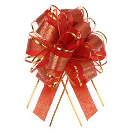 MECCANIXITY 20pcs 8 Inch Large Pull Bow Gift Wrapping Bows Ribbon Organza Red for Wedding Baskets Presents Christmas Valentine's Day Party