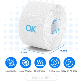 OK TAPE Pre-Cut Blister Bandages for feet | Blister Prevention Tape for Feet, Fingers, Toes | 1.2in x 3.5in,White,100pcs