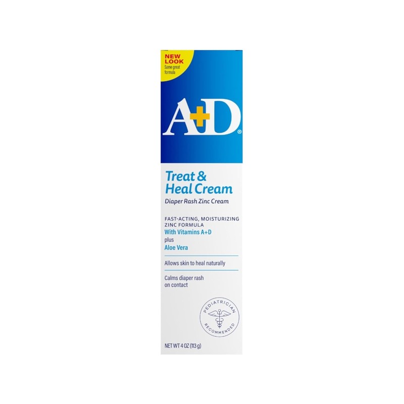 A+D Treat & Heal Diaper Rash Ointment, 4 Ounce Zinc