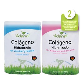 Kit 1 Colageno Biotina Y Acido Hialur + 1 Vitamina C Y Mag Sabor Sin sabor