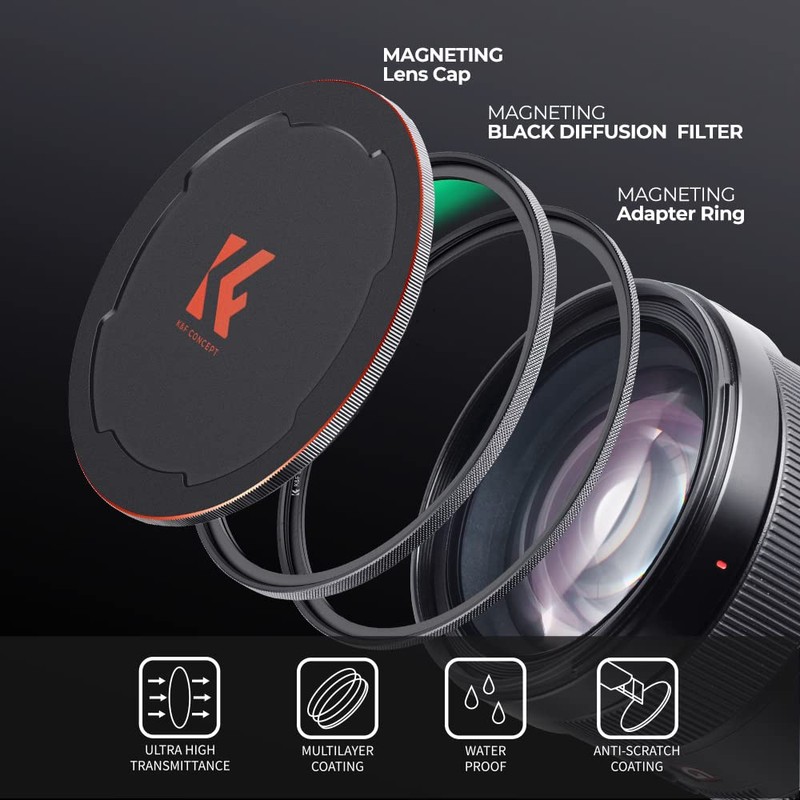 K&F Concept Nano X-Series Black-Mist 1/8 Magnetic Filter Black Promist
