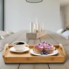 Peohud 4 Pack Bamboo Serving Trays with Handles, Rectangular Kitchen