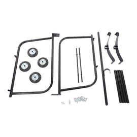 55 Gallon Drum Cradle, 600LBS Capacity Oil Drum Rack Heavy Duty Drum Cradle with Retractable Drawbar and Wheels Steel Drum Handling Cradle for Round Drums (Black)