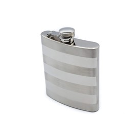 Frascos de licor de calidad superior, Modern Stripe Silver, 236.58ml (8oz)