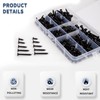 QOOSIKICC 360 Pieces Self-Tapping Screws Set, M4 Black Phillips Screws,