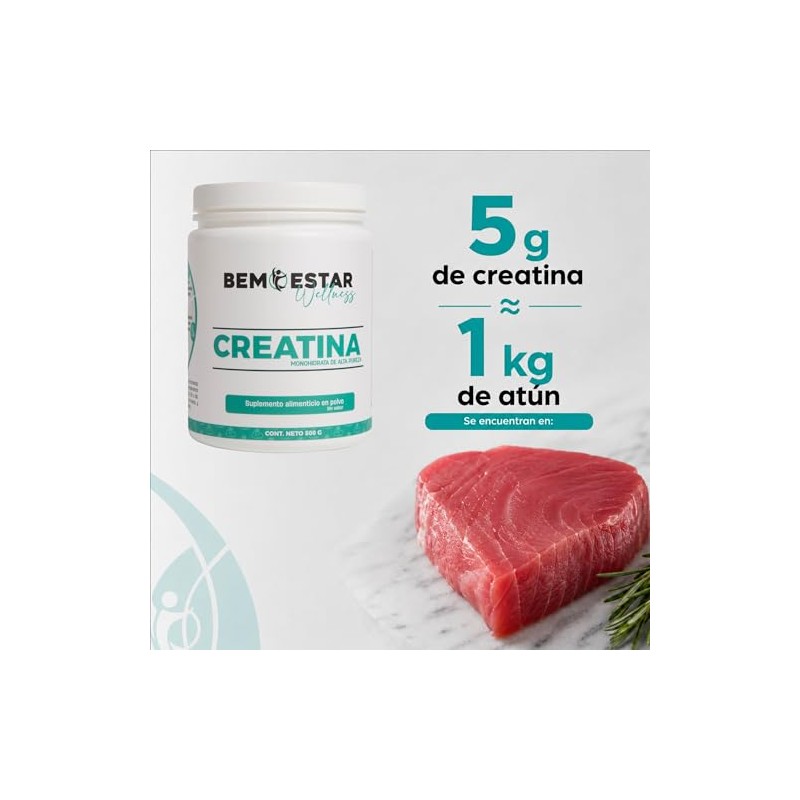Creatina Monohidratada de Alta Pureza En Polvo Sin Sabor 500