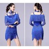 Tassel Latin Dance Dress - Line Dance, Zumba, Sports Practice, Performance Wear Outfit M/Orange (Skirt + Necklace)