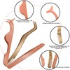 Pack of 3 Eyelash Tweezers, Eyelash Tweezers for Eyelash Extensions,