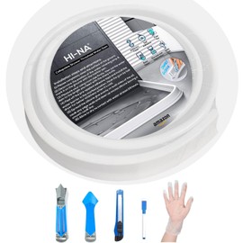 Hi-Na 3ft/5ft/6ft/8ft10ft Collapsible Shower Threshold Water Dam Watei Barrier for Shower and Water Stopper Keeps Water Inside Water Threshold for Wet and Dry Separation (3ft, Clear), 308333