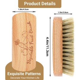 SEPGLITTER Fruit and Vegetable Brush, 2 Piece Potatoes Veggie Scrub Brush,Stiff Bristles with Comfortable Finger Grip, Kitchen Gadgets for Washing Fruit Mushrooms Carrot and Cucumbers Cleaning Brush