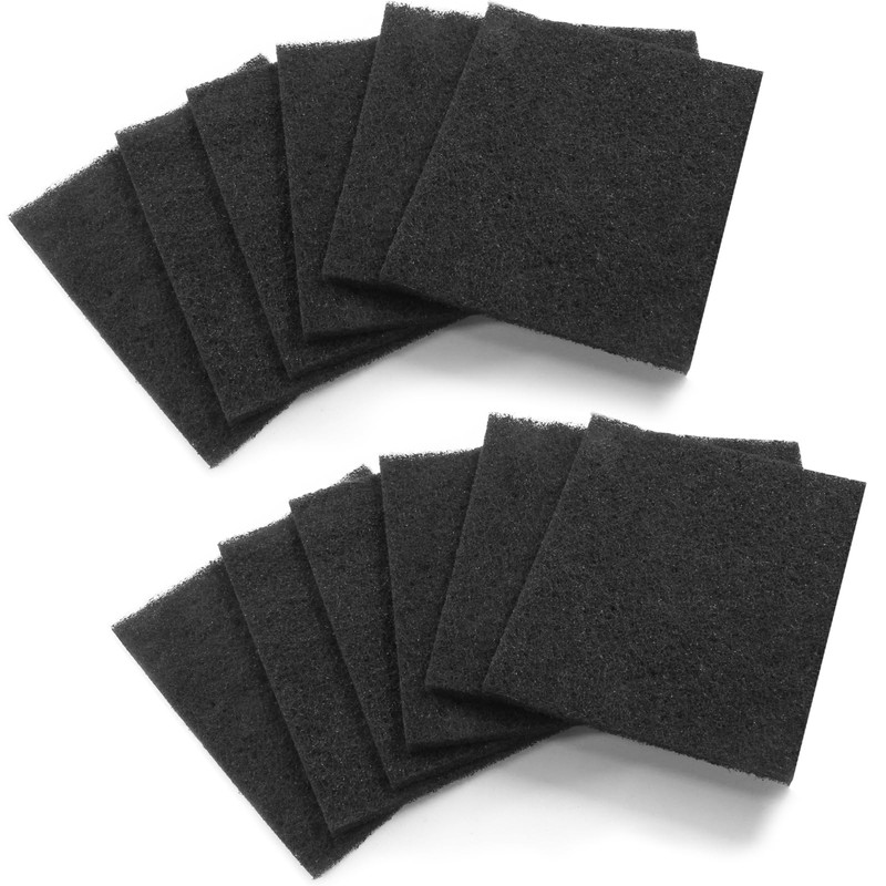 Biaungdo 12 Pack 5 Inch Sqaure Charcoal Filter Replacements, Black