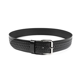 RYNO GEAR BASKET WEAVE LEATHER 1.5" TROUSER DUTY BELT (Nickel buckle, 48)