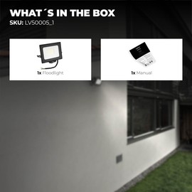 Ledvion Osram LED Spotlight, 30 Watt LED Floodlight, 4000 K Spotlight, 2550 Lumen Work Lighting, Outdoor Spotlight IP65 Waterproof, Floodlight with Quick Connection