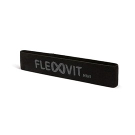 FLEXVIT Mini Fitness Band Professional (Black) - Fitness Bands for General Stabilisation Exercises, Stretching, Activation and Mobilisation, 6 Strengths, for Beginners and Professionals, Washable
