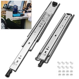 Locking Drawer Slides 20 Inch 1 Pair Heavy Duty Full Extension Drawer Slides with Lock 250 lb Load Capacity 3-Fold Full Extension Side Mount Ball Bearing Industrial Locking Rail