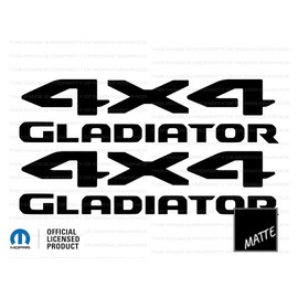 Decal Mods 4x4 Gladiator Bedside Graphic Decals/Stickers fits Jeep Wrangler/Gladiator JL/JT (2019-2024) Black Matte CBM (Set of 2) | SJ1G5