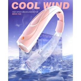 Neck Fan, AI 6 Speeds Powerful Portable Fan, 6000mAh Long-Lasting Battery Faster Cooling, USB-C Rechargeable, Ultra-Quiet, Hands-Free, 360° Airflow, Personal Fan for Women Men Office Travel Outdoor