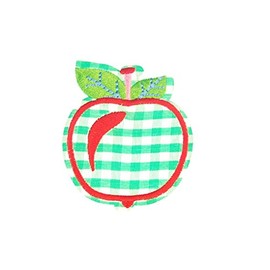 Miniblings Apple Iron-On Badge / Iron-On Patch Fruit Order Green White Check 55 x 65 mm Iron-On Patch I Children Iron-On Patches