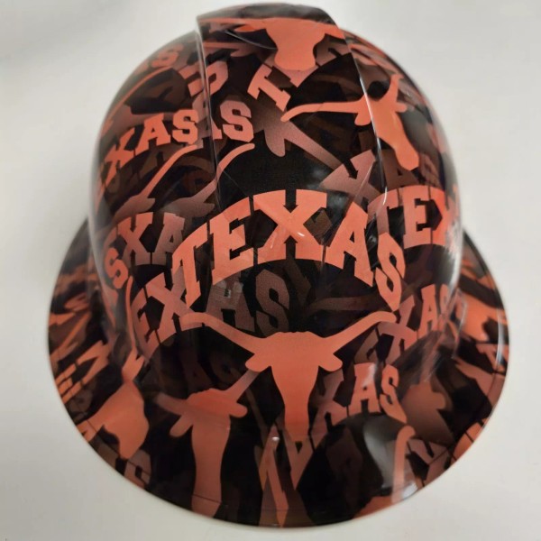 Pyramex full brim hard hat custom hydro dipped IN TEXAS