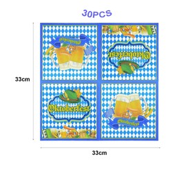 Onlvmyur Pack of 30 Bavaria Napkins Oktoberfest Decorative Napkins Set Funny Pattern Blue White Napkins Oktoberfest Napkins for Oktoberfest Party Barbecue Party Table Decoration