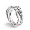Silverly Womens 925 Sterling Silver Russian Style Wedding Interlocking Ring