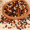HERZONE Pack of 1000 Round Wooden Beads in Colourful Natural