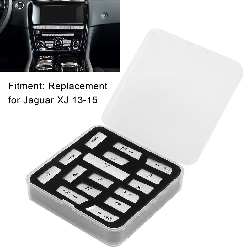 16pcs/Set Air Conditioner Button Switch Cover Silver Replacement for Jaguar