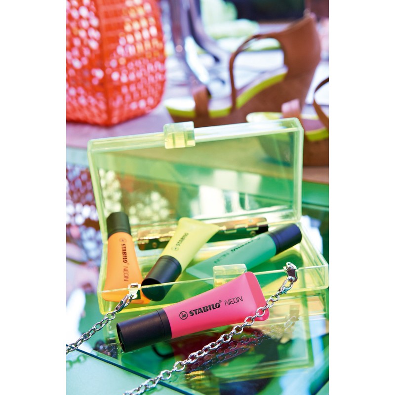 Highlighter - STABILO NEON - Pack of 4 - Yellow,