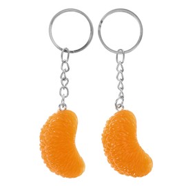 Holibanna Pack of 2 Simulation Fruit Orange Key Fob Artificial Fruit Key Chain for Female Resin Purse Car Backpack, orange