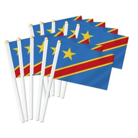 Pack of 25 Congo Handheld Flag, Congo Decor Hand Held Flag, Decoration Banner Hand Congo