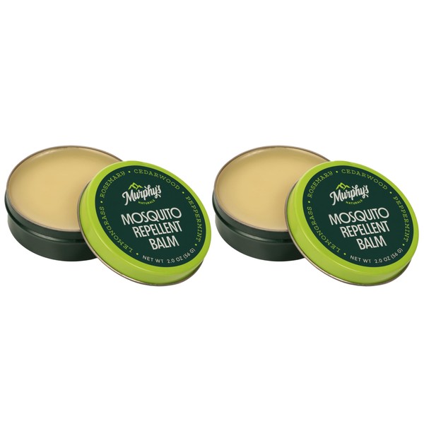 Murphy's Naturals Mosquito Repellent Balm | DEET-Free, Plant-Based Formula | Travel/Pocket Sized | 2oz | 2-Pack