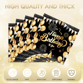 40 PCS Black and Gold Party Decorations Black and Gold Themed Cocktail Napkins Disposable Dinner Napkins for Men Women Boys Girls Birthday Party Supplies 2 Ply