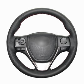 GV TECH - Funda para Volante a la Medida para Toyota: Corolla, Rav 4, Yaris (Volante Forrado en Piel Desde fábrica, Rojo)