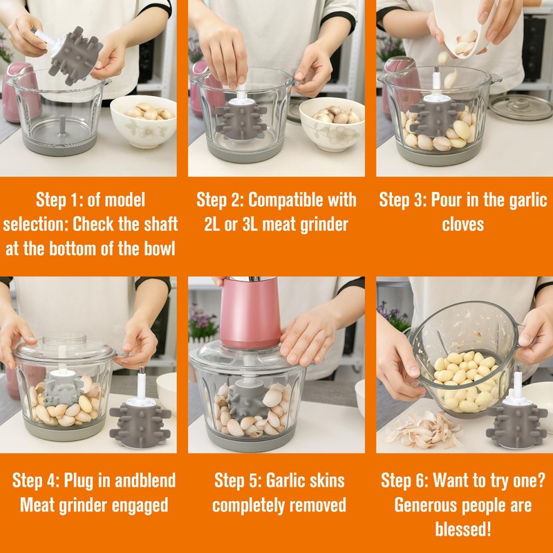 2Pcs Garlic Peeling for 3L Electric Peeling Machine- Silicone Peeler