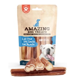 Amazing Dog Treats Bully Sticks 6 Inch [Extra Thick - 10 Pcs/Pck] -NO Hide Bones for Dogs - Safe Chews for Dogs - Long Lasting Bully Sticks