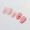 Heart Beam Handmade Nail Tips Pink Heart Magnetic Gel -