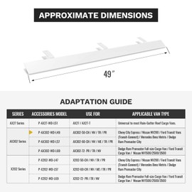 AA-Racks Aluminum 49" Ladder Rack Wind Deflector,Van Rack Accessory for Model AX302 Series White