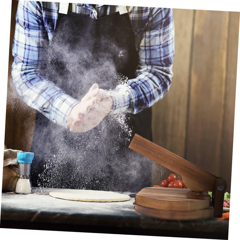 GRIRIW 1Pc Wooden Dumpling Wrapper Presser Tool for Kitchen Manual