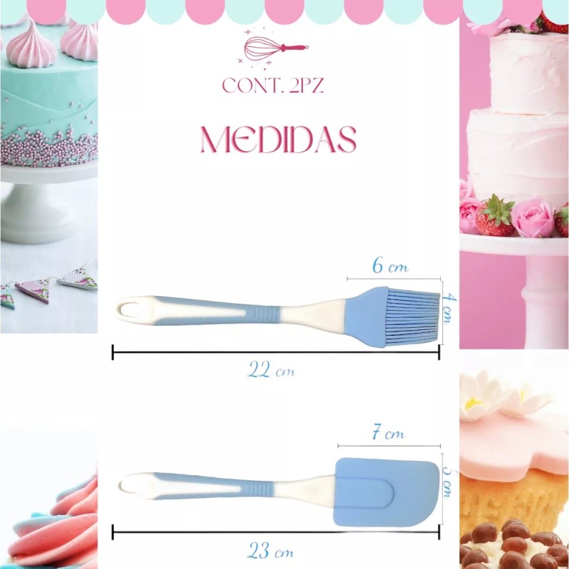A4f Solutions Espatula Miserable + Brocha Silicon Cocina Reposteria Pastel