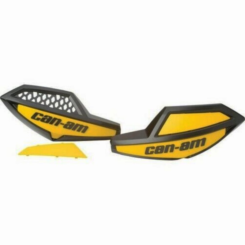 Can-Am New OEM Black and Yellow Handlebar Wind Deflectors, 715000525