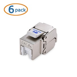 Cable Matters UL Listed 6-Pack RJ45 Shielded Keystone Jack with Integrated Shutter