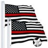 G128 Thin Red Line Flag 3x5 FT 2-Pack Embroidered Spun