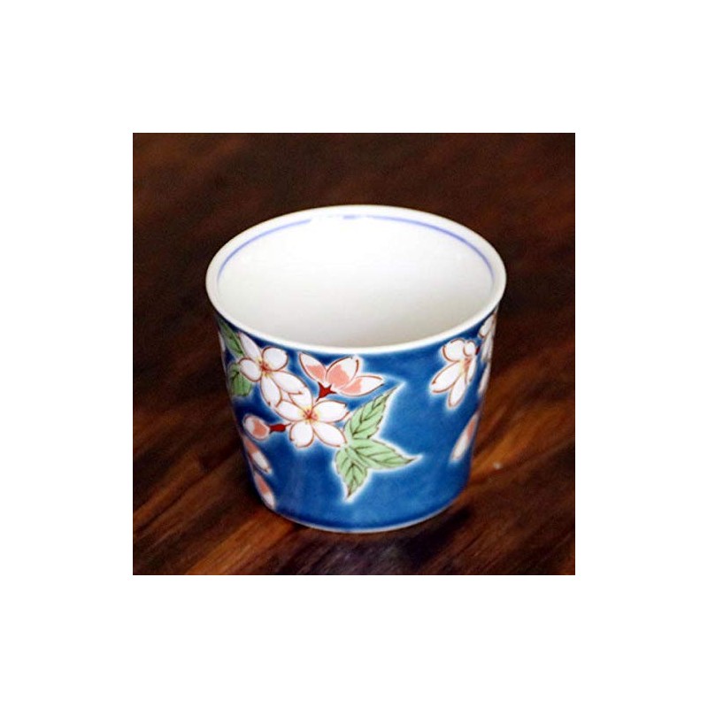Kutani Ware SK-286 Blue Subura Kiln Free Cup Soba Boar